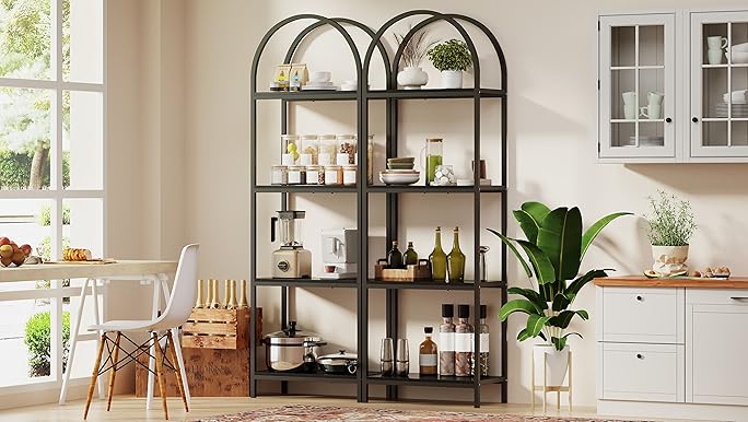 Amazon.com: Kogven Bookshelf Arched Bookcase, Industrial 4-Tier